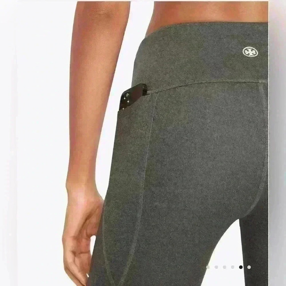 Tory Burch HIGH-RISE COMPRESSION LEGGINGS, Grey, XS - Picture 3 of 4
